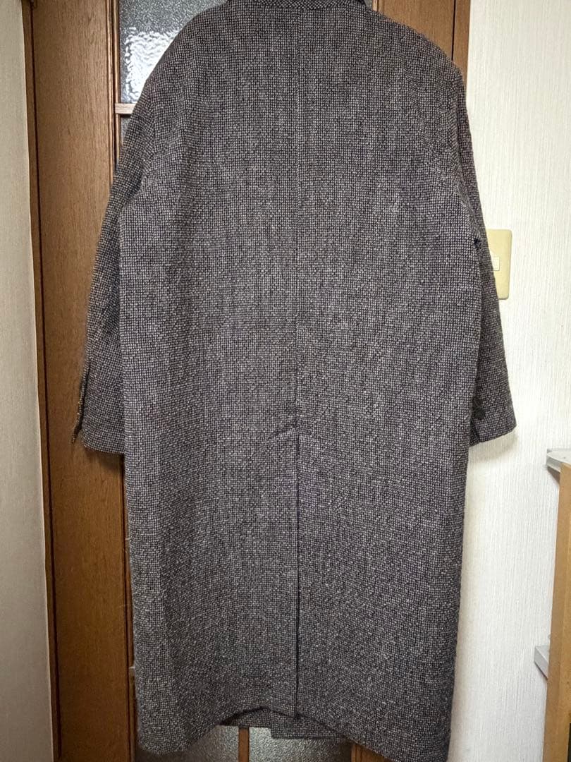 ブラウン系 ウール混紡 ロングコート