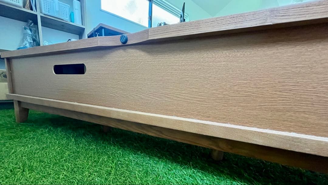 木製テレビ台 北欧風 引き出し・ガラス扉付き 約150×43×36cm