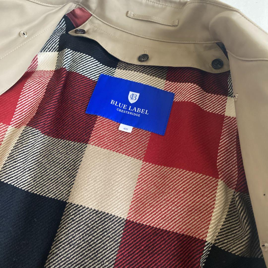 極美品 ブルーレーベルクレストブリッジ トレンチコート ライナー チェック 40
