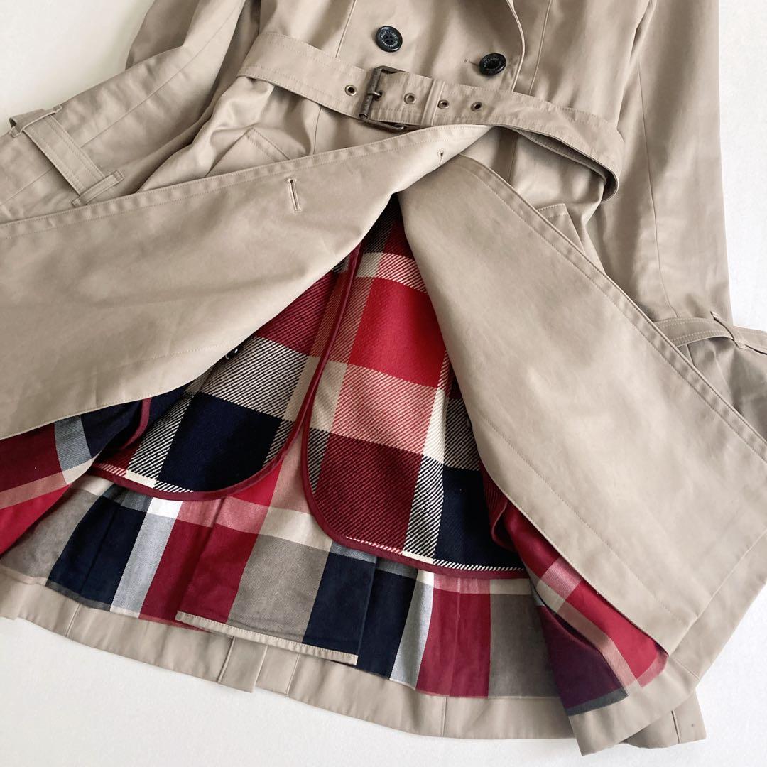 極美品 ブルーレーベルクレストブリッジ トレンチコート ライナー チェック 40