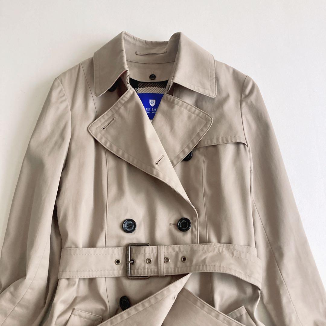 極美品 ブルーレーベルクレストブリッジ トレンチコート ライナー チェック 40