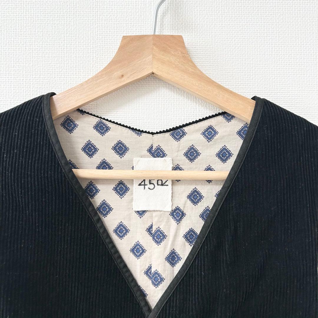 45R コーデュロイのベスト　ブラック　2