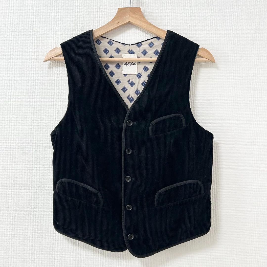 45R コーデュロイのベスト　ブラック　2