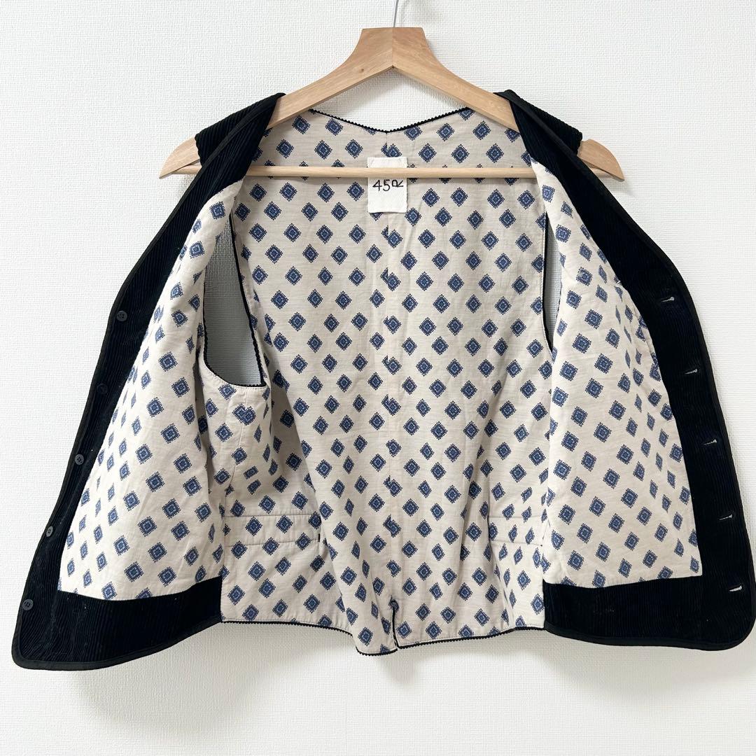 45R コーデュロイのベスト　ブラック　2