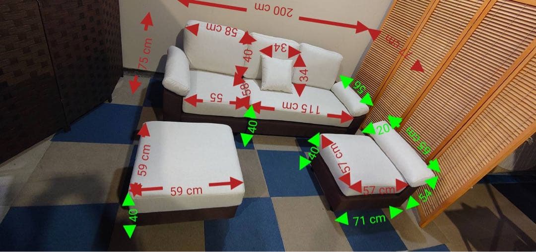 東京都23区送料込◆ソファー5人掛けコーナーカウチソファ (TPH4792)