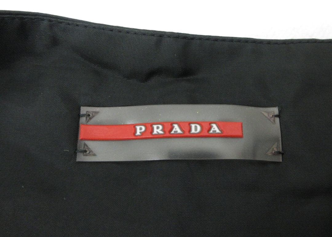 PRADA プラダ ナイロン チェックスカート ネイビー 38 （114）a