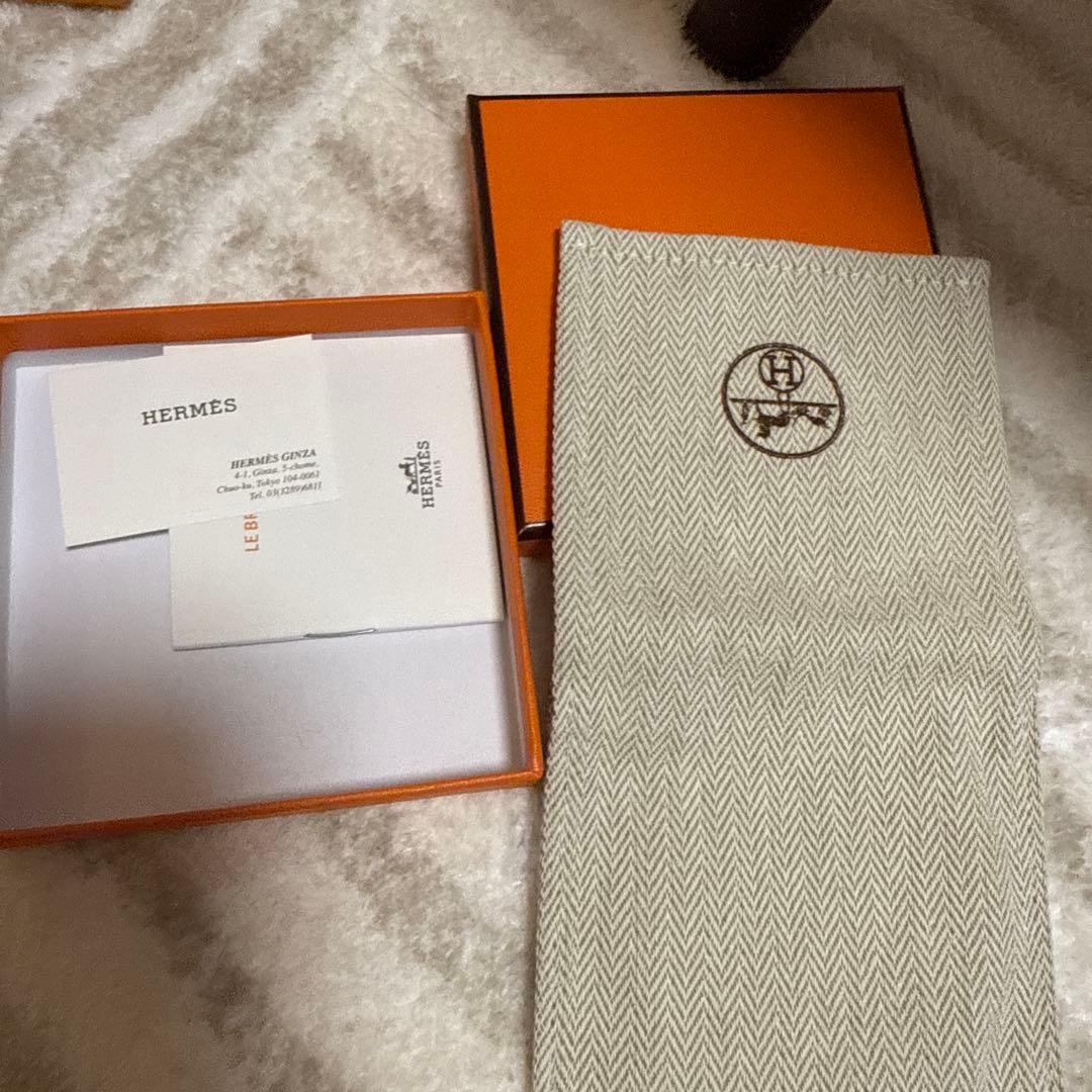 オレンジレザー ステンレスバングル　エルメス