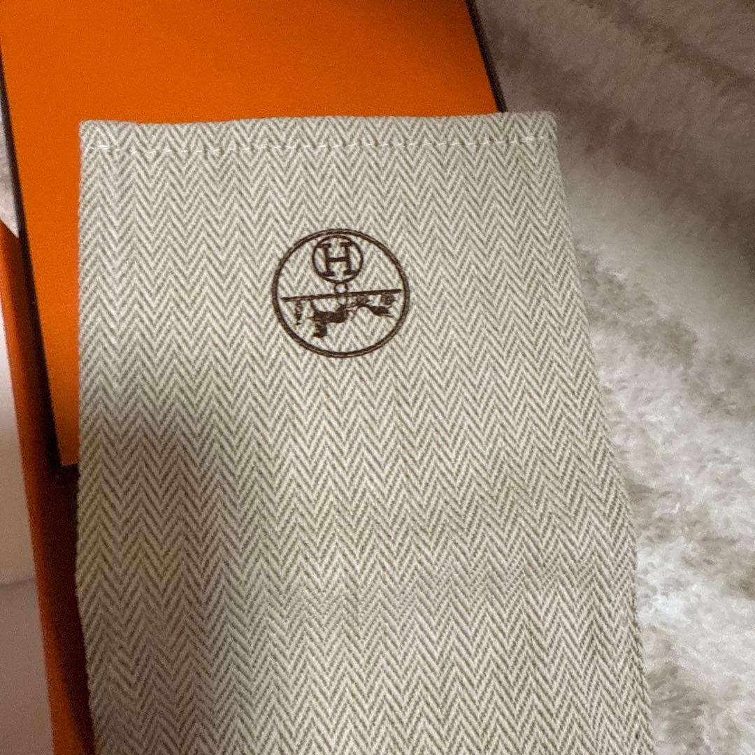 オレンジレザー ステンレスバングル　エルメス