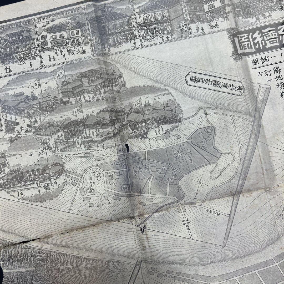 明治24年、「函館実地明細絵図」岐阜県平民、川瀬善一発行、銅版刻72×102cm