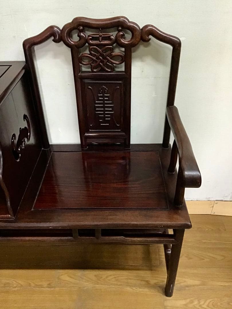 管316☆中国民芸家具☆唐木家具☆花梨☆テレフォンベンチ
