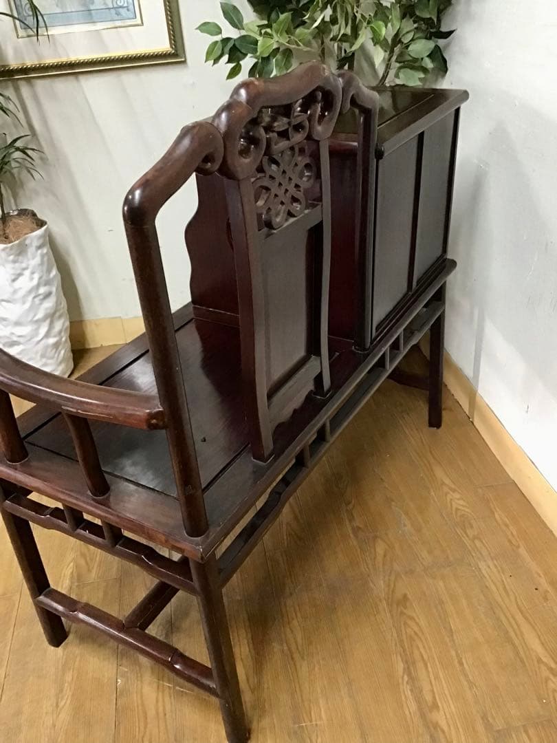 管316☆中国民芸家具☆唐木家具☆花梨☆テレフォンベンチ