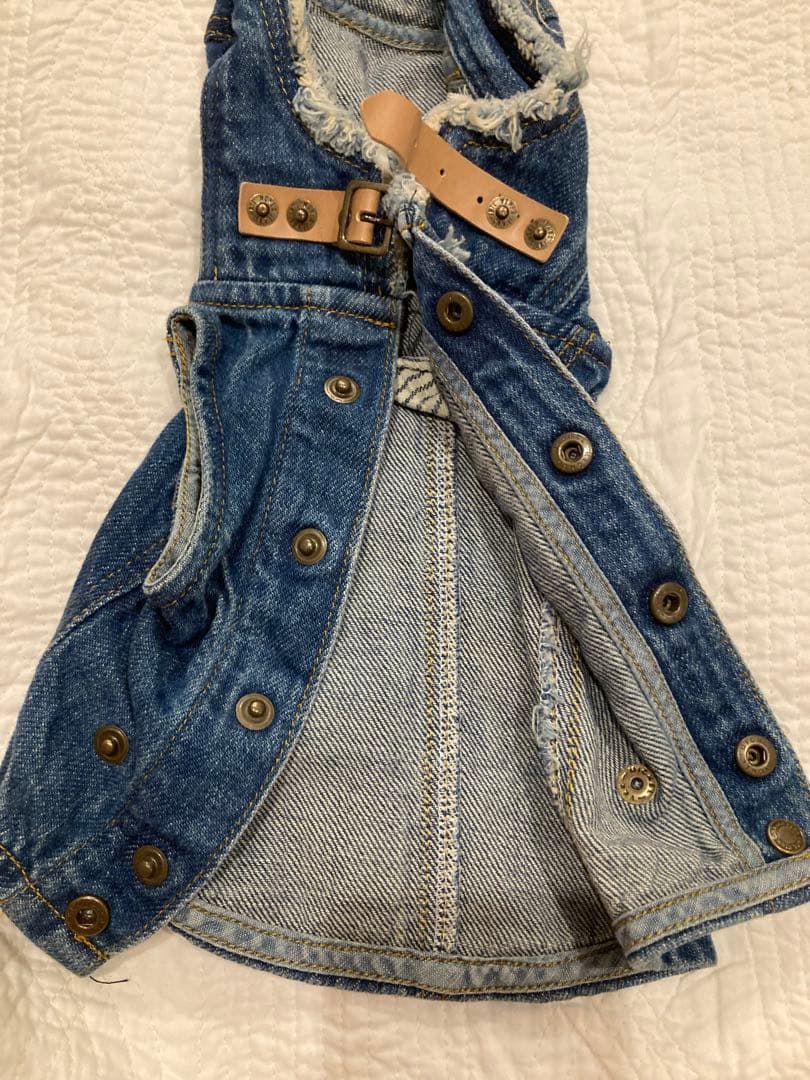 大人気 the N ダメージ加工 デニム　袖なしパーカー