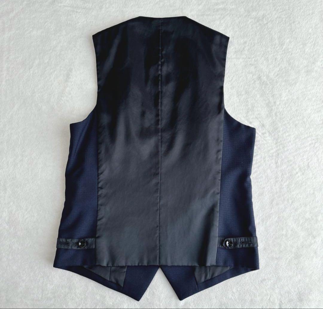 【美品】スーツセレクト　スリーピース　スーツ　ネイビー　紺色　ビジネスマン　営業