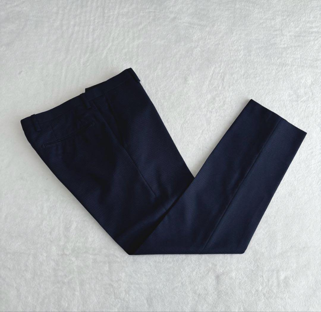 【美品】スーツセレクト　スリーピース　スーツ　ネイビー　紺色　ビジネスマン　営業