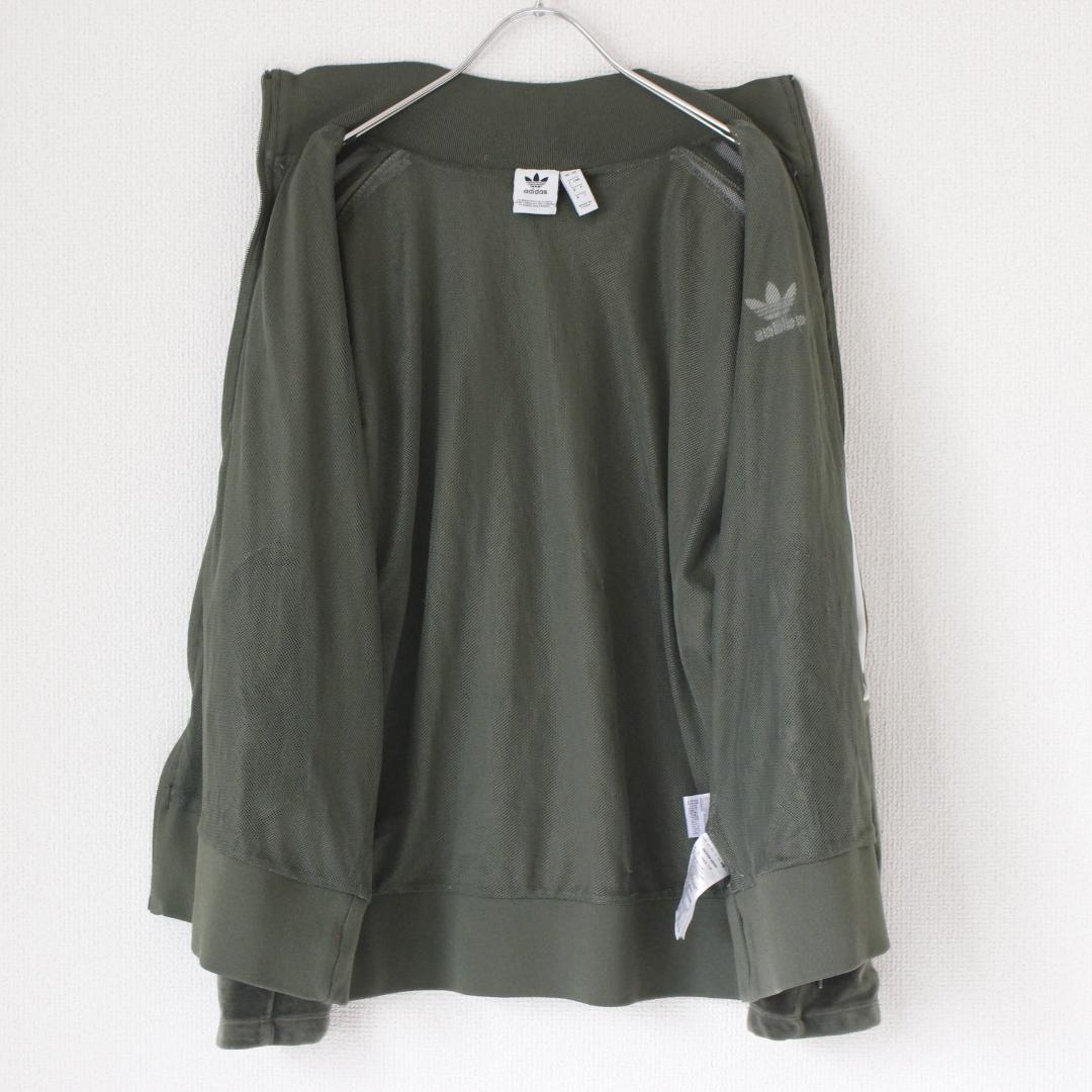 adidas トラックジャケット Lサイズ グリーン ベロア トレフォイル