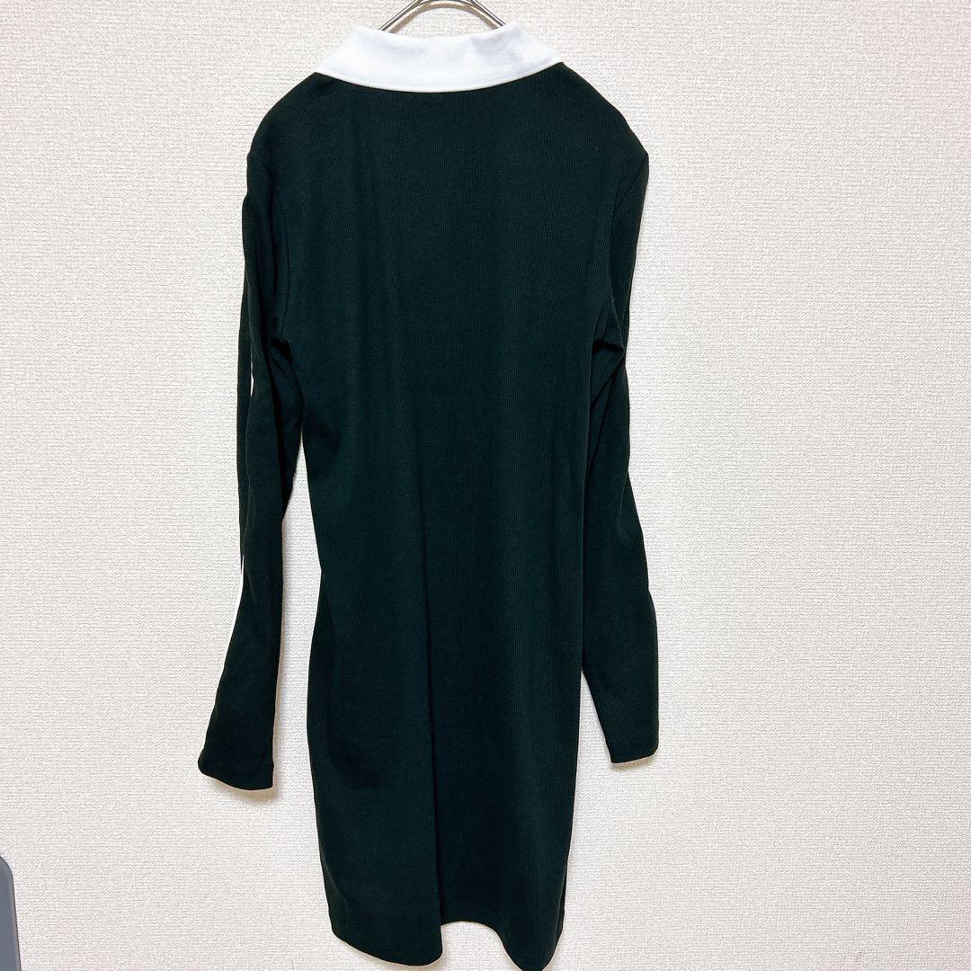 美品　  カルバンクライン ポロワンピース M 長袖 黒