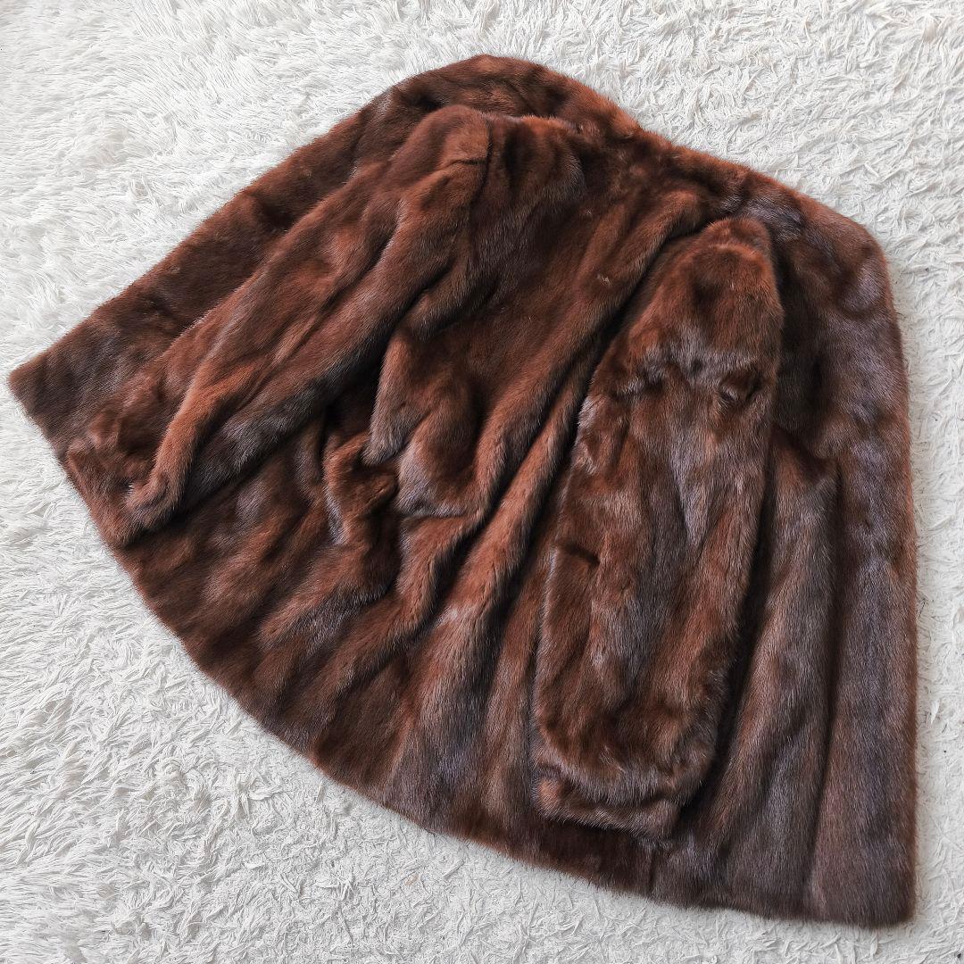 【美品 高級◎】総丈73 毛皮 ミンク ファーコート ボリューム◎ 極暖 L