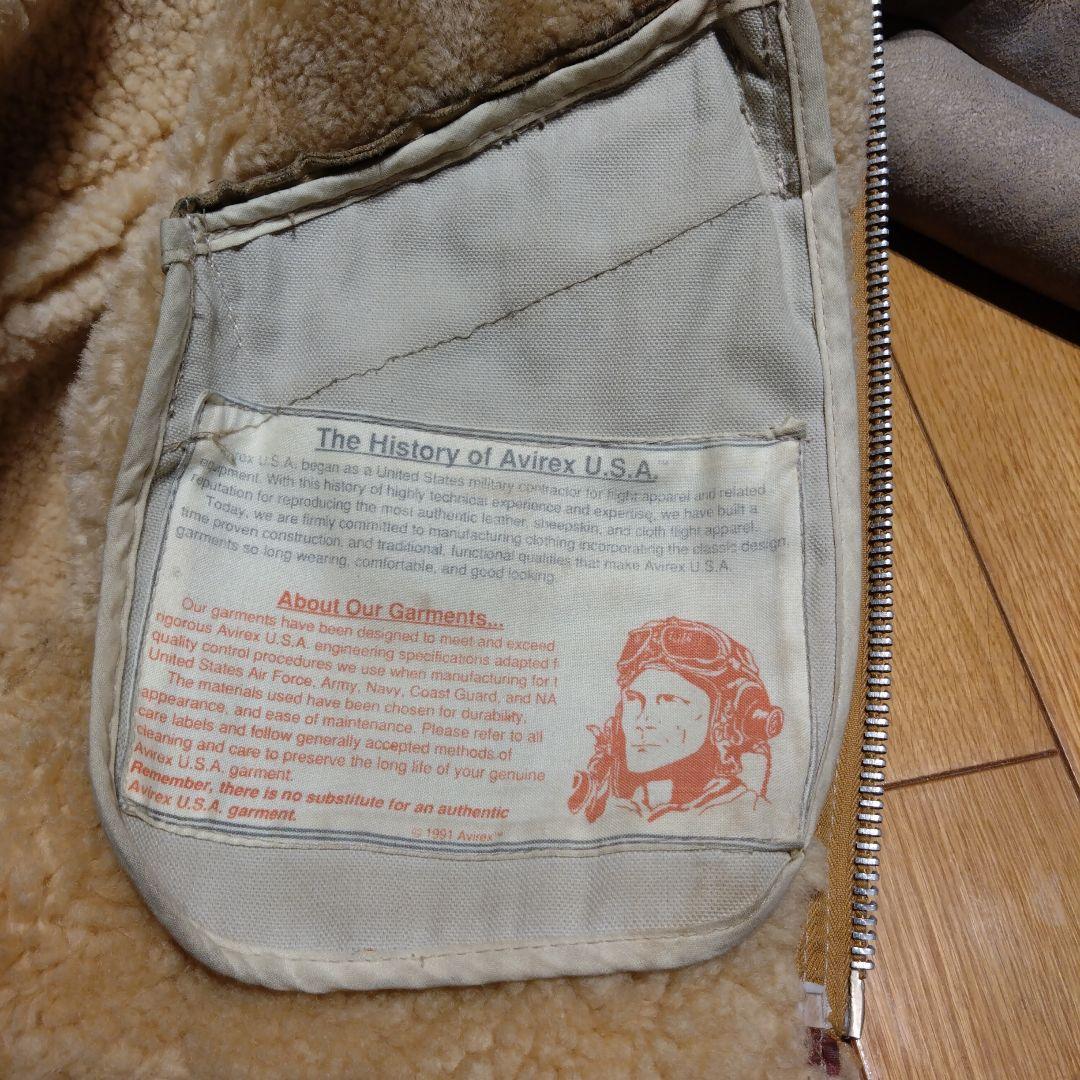 美品AVIREX　ムートンb-3 B3 アーミーエアフォースジャケット