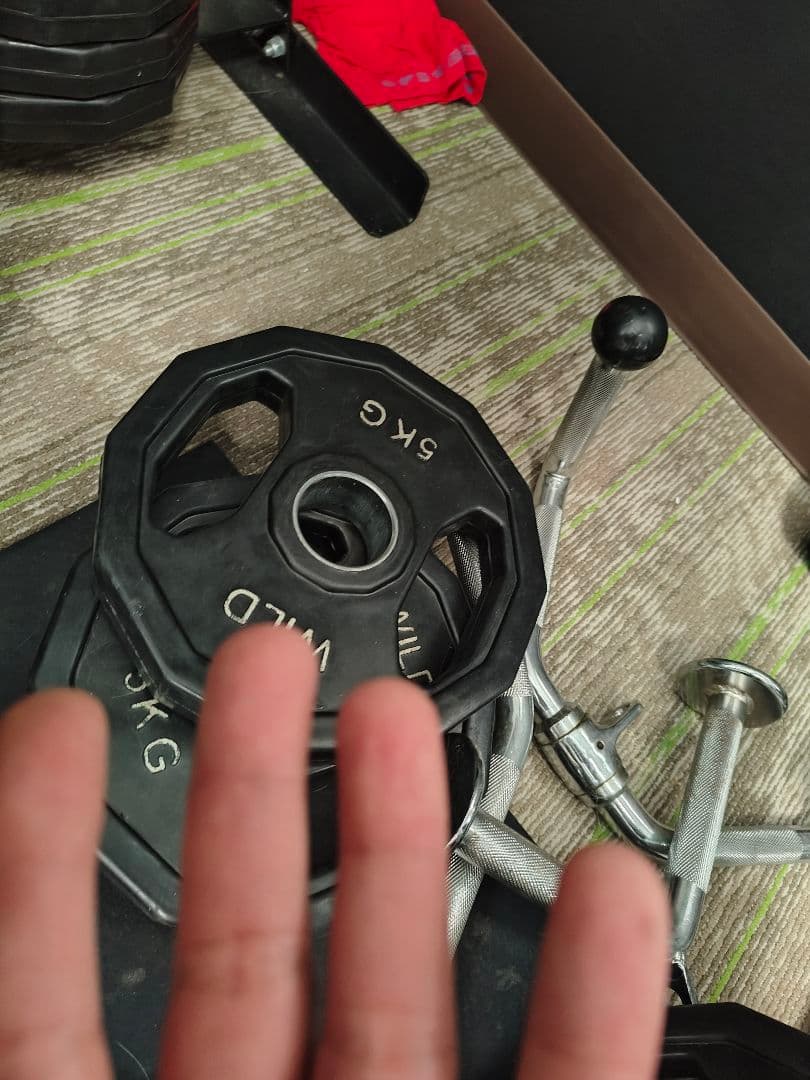 タフスタッフ　cpr-265 バーベルラックとベンチセット　プレートもあり！