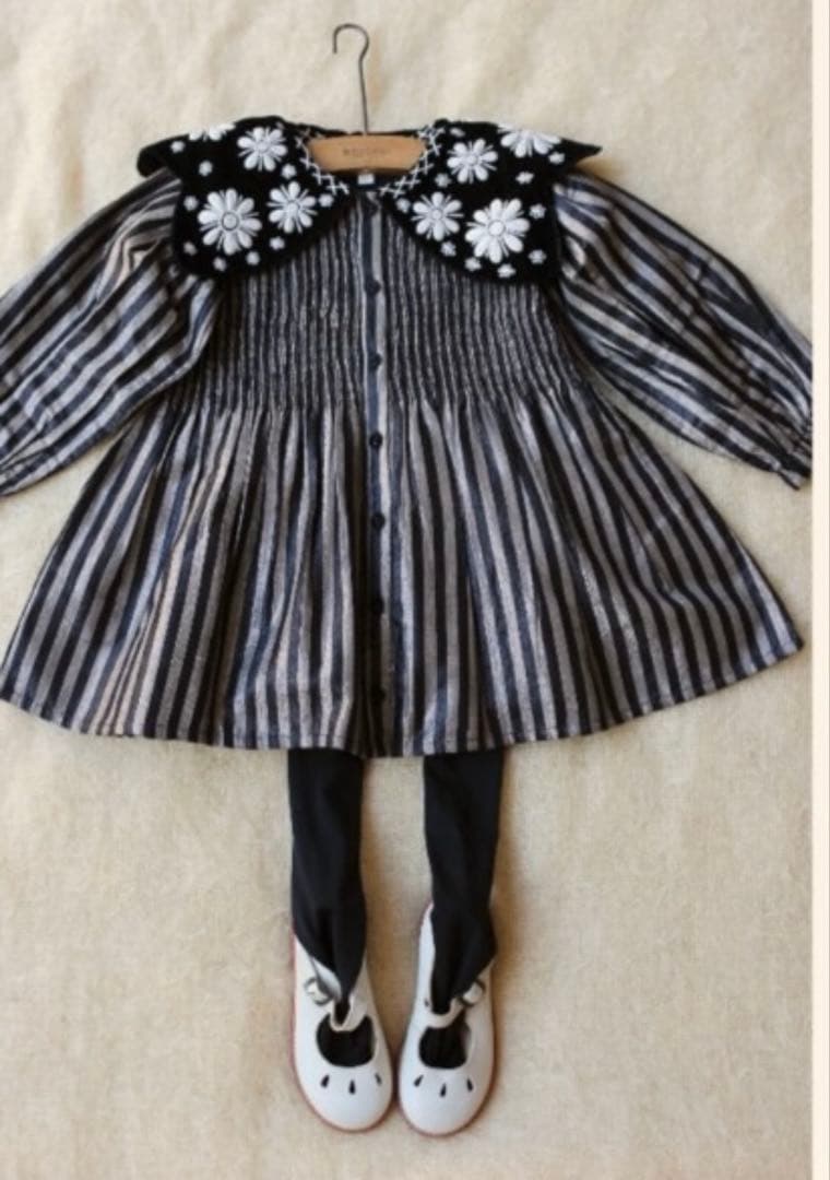 bonjour diary ワンピース　8y ストラップ柄　チュニック 新品