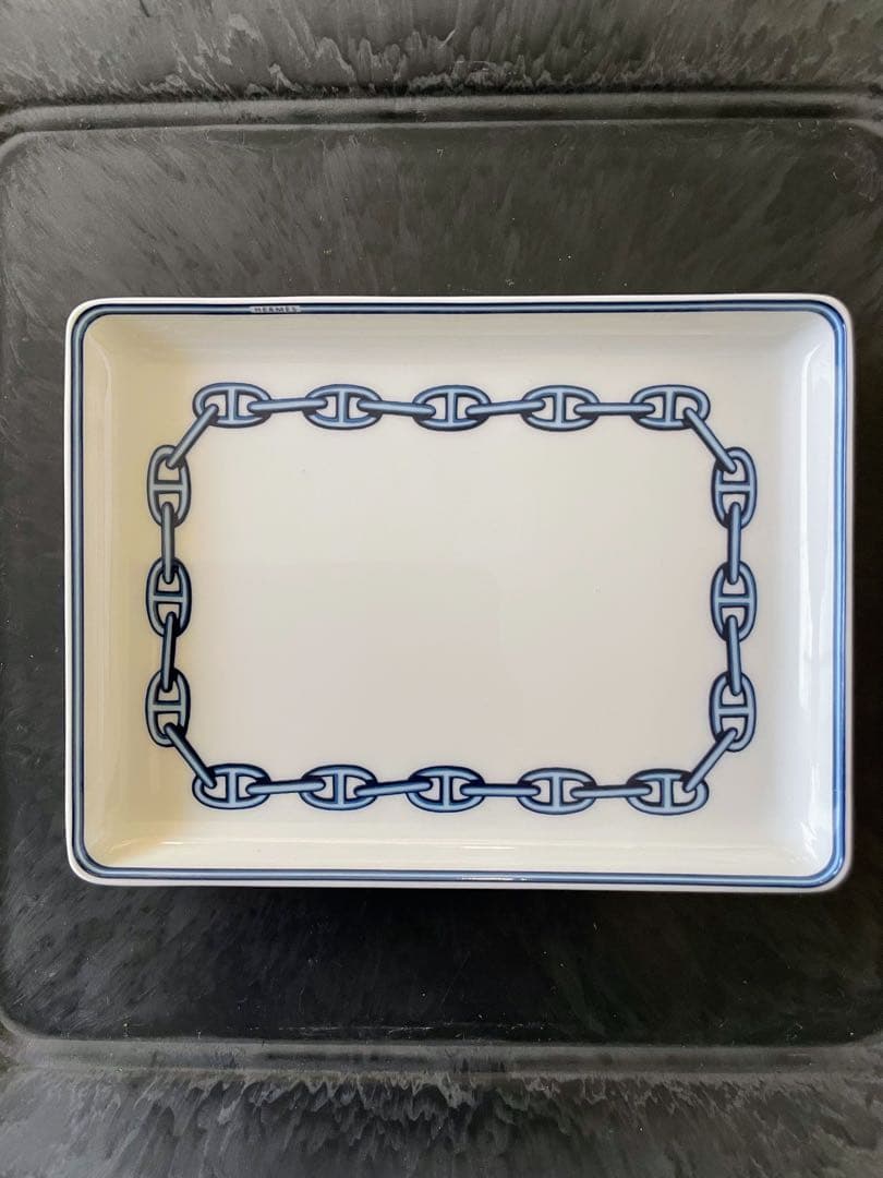 HERMES エルメス シェーヌダンクル スクエアプレート皿