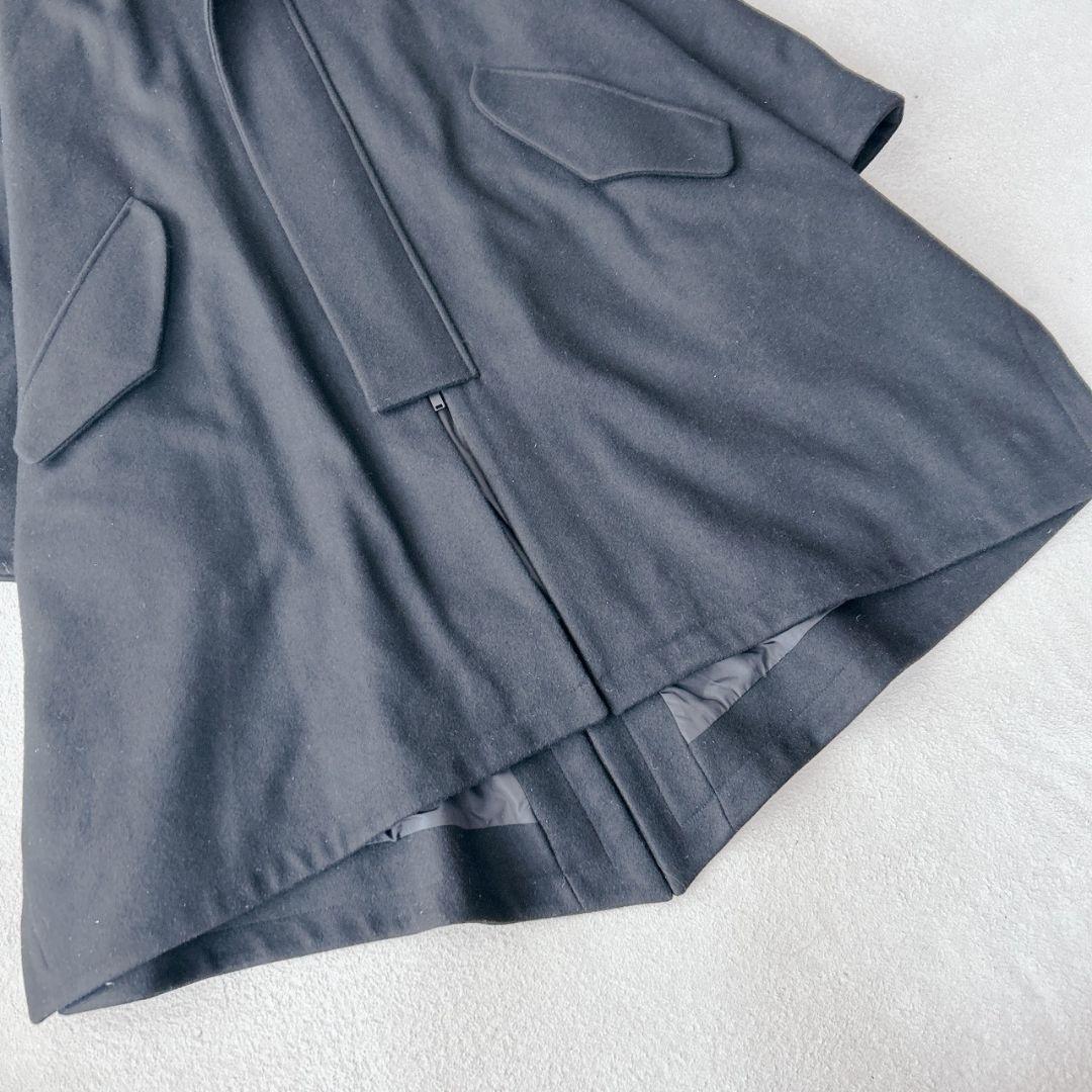 超稀少 HEVO イーヴォ マントコート ウール チェスター ブラック黒 2XL