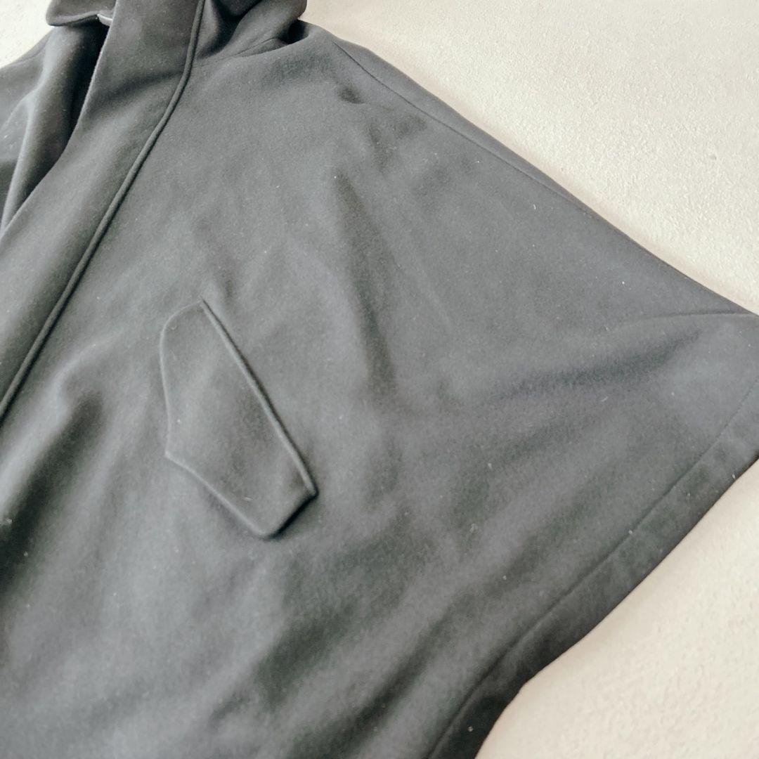 超稀少 HEVO イーヴォ マントコート ウール チェスター ブラック黒 2XL