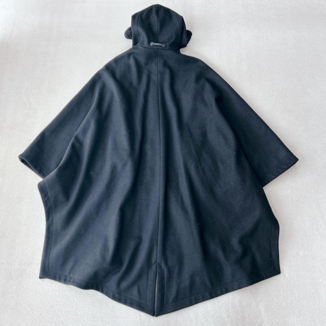 超稀少 HEVO イーヴォ マントコート ウール チェスター ブラック黒 2XL