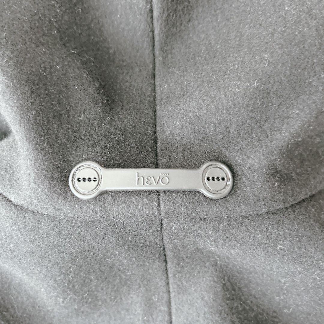 超稀少 HEVO イーヴォ マントコート ウール チェスター ブラック黒 2XL