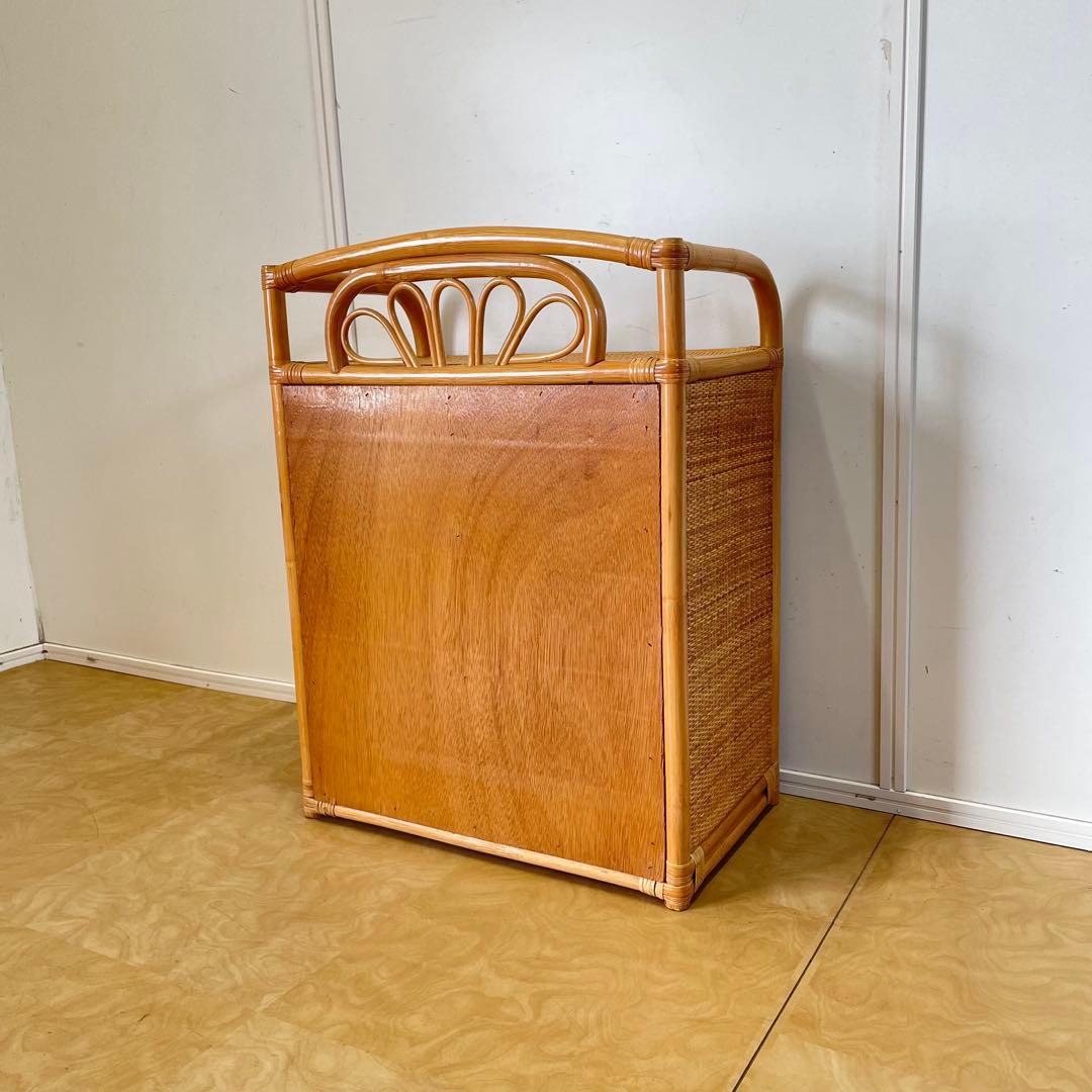 籐 ラタン 4段チェスト① 引き出し 収納 タンス 箪笥 電話台 ビンテージ