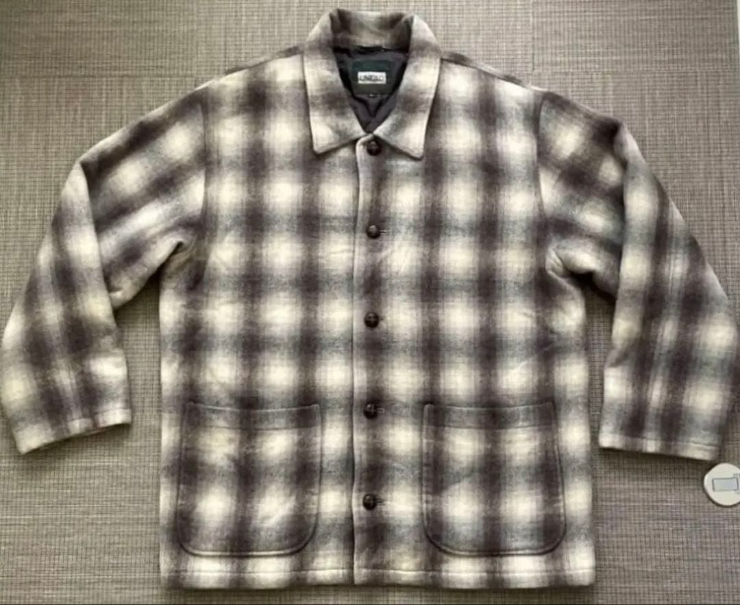 ★【希少】80s OLD UNIQLO オンブレシャドーチェック ウールコートL