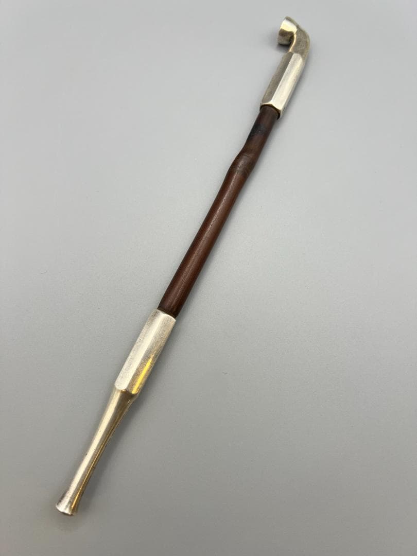 【海】純銀煙管　六角形　キセル　純刻印　銀細工　アンティーク　重量約34g