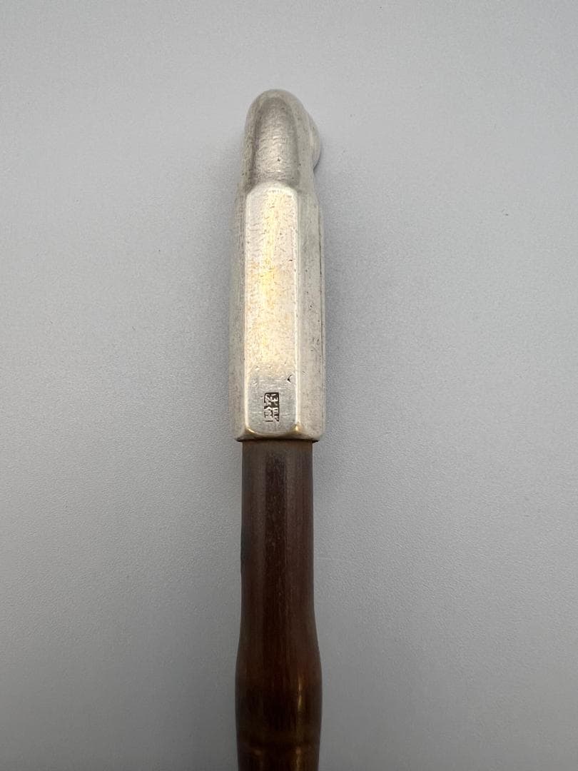 【海】純銀煙管　六角形　キセル　純刻印　銀細工　アンティーク　重量約34g