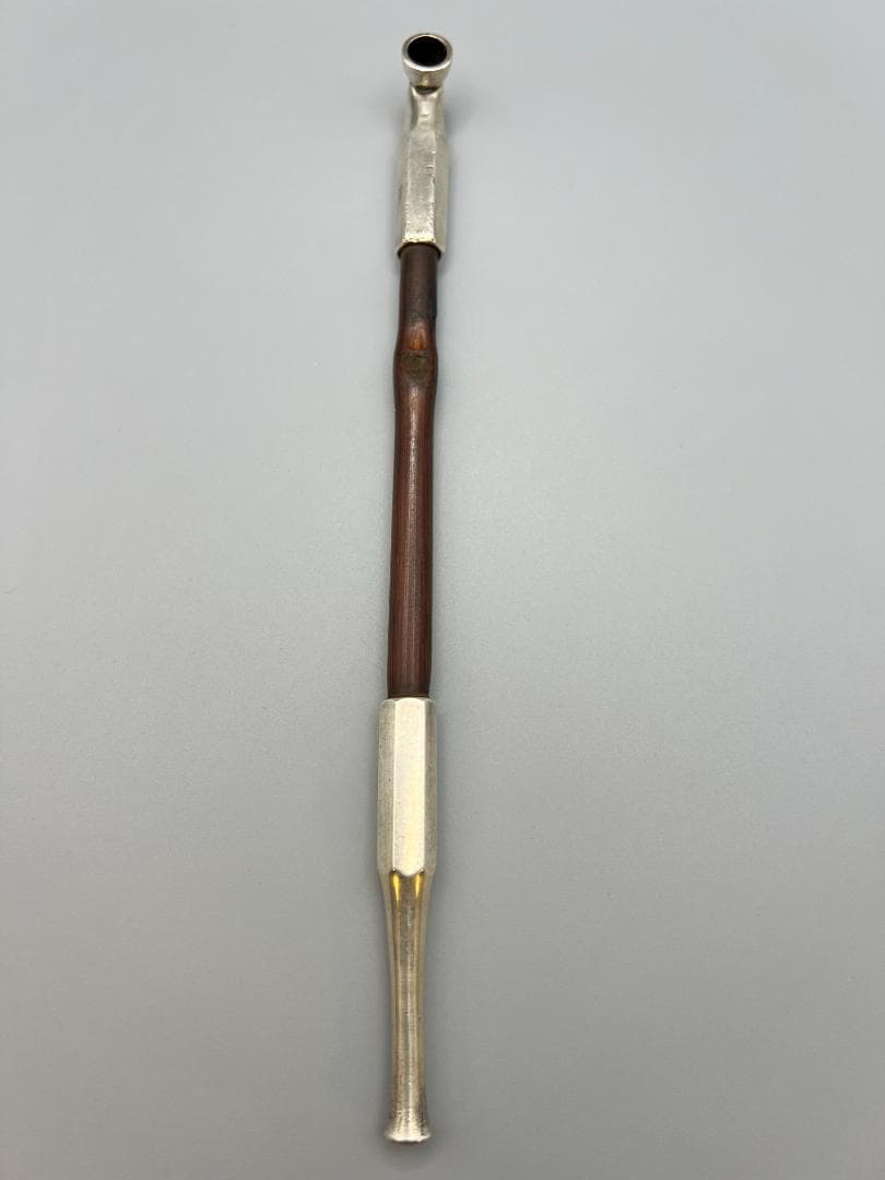 【海】純銀煙管　六角形　キセル　純刻印　銀細工　アンティーク　重量約34g