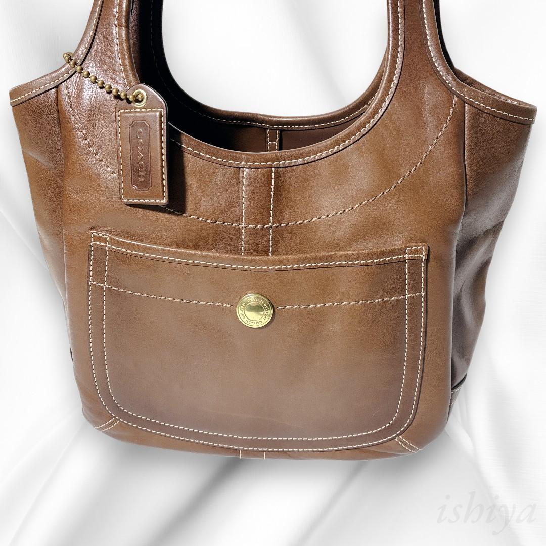 【希少・美品】オールドコーチ ショルダーバッグ　ブラウン　レザー　トートバッグ