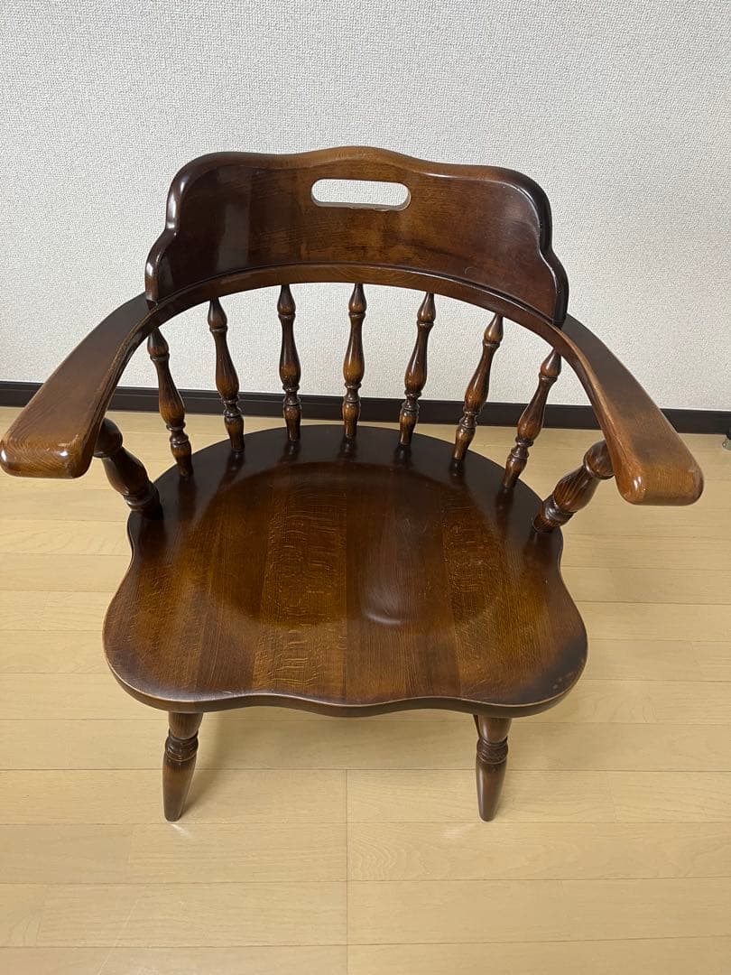 飛騨産業　キツツキ　木製　アームチェア　USED ④