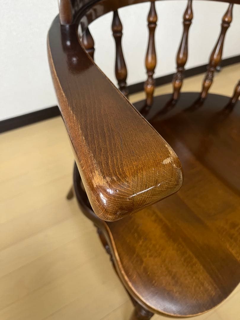 飛騨産業　キツツキ　木製　アームチェア　USED ④