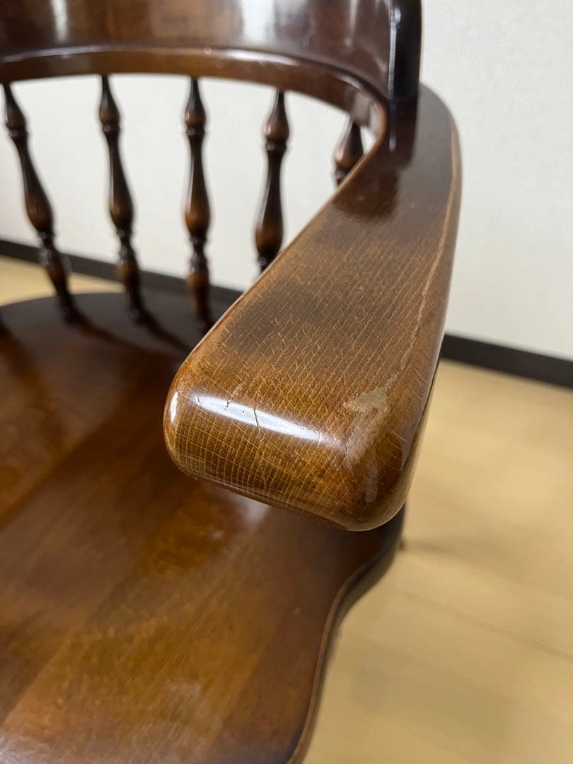飛騨産業　キツツキ　木製　アームチェア　USED ④