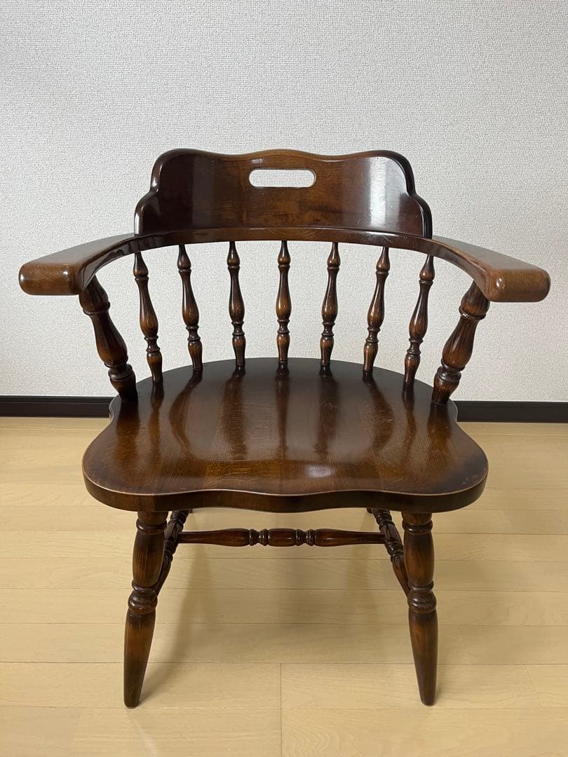 飛騨産業　キツツキ　木製　アームチェア　USED ④