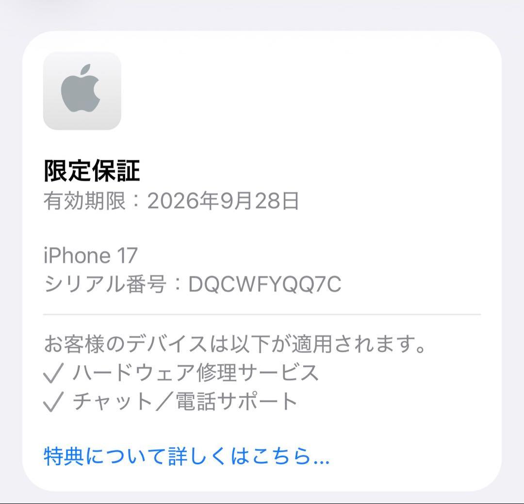 iPhone17ミストブルー simフリー 256GB