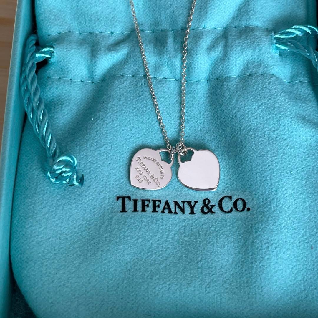 ティファニー ダブル ハート タグ ペンダント ネックレス ミニ
