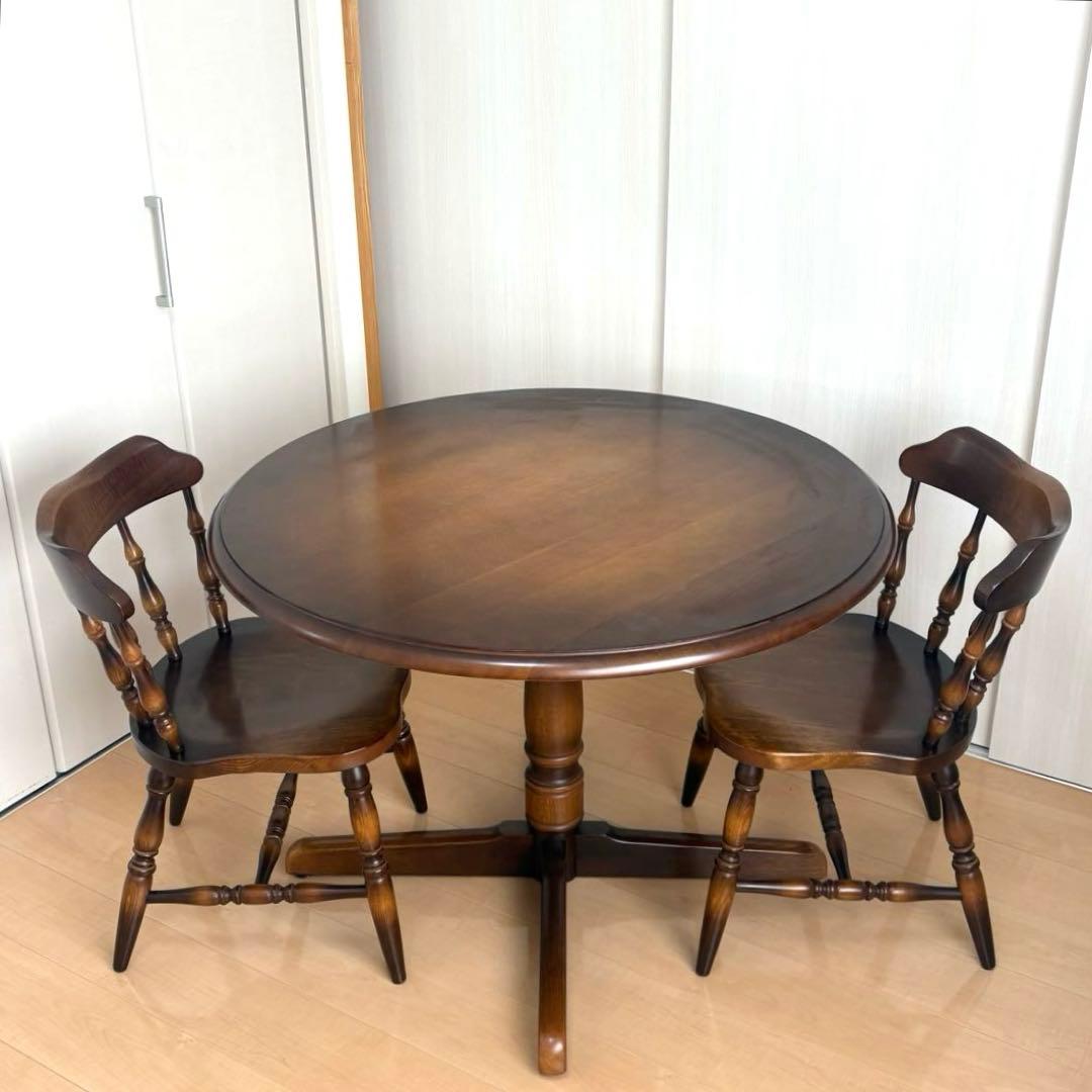 ③飛騨産業 キツツキマーク ダイニングテーブル＆チェア2脚セット｜たのメル便対応