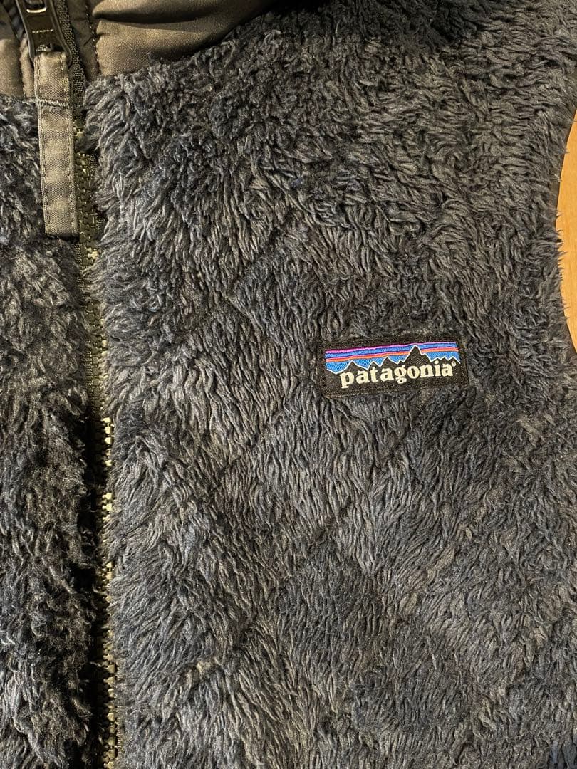 S PATAGONIAリバーシブル フード ボア ベスト ロス ガトス