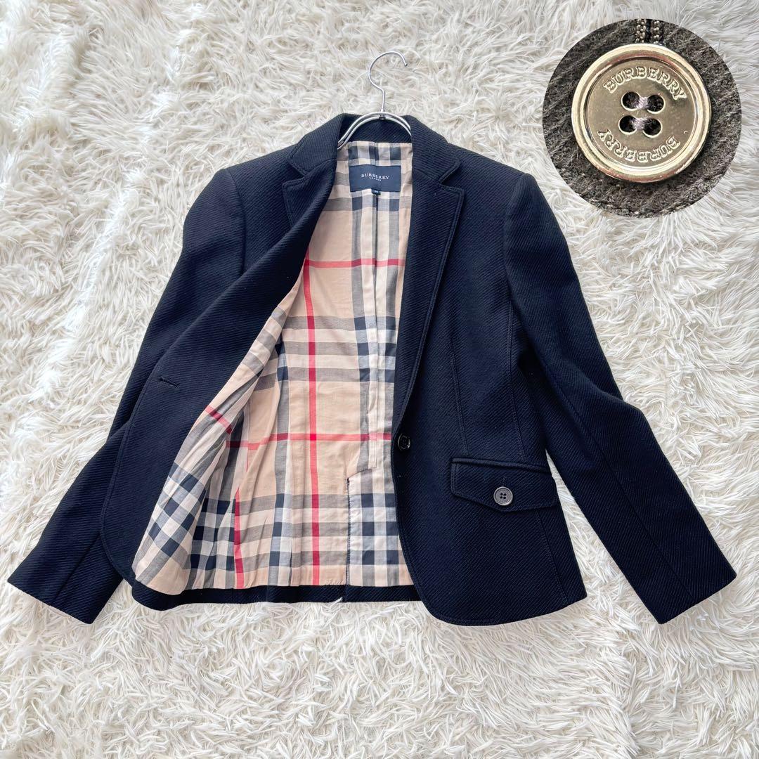 ✨美品✨ バーバリーロンドン テーラードジャケット メガチェック ロゴ刻印ボタン