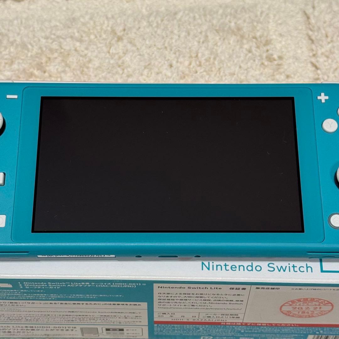 Nintendo Switch Lite ターコイズ 本体 クリアカバー付