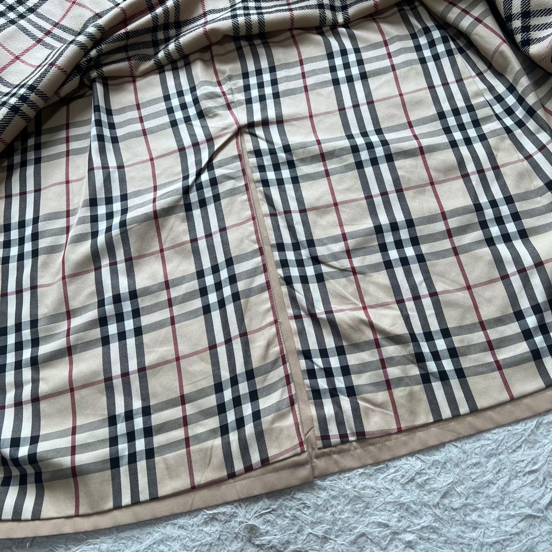 美品 バーバリーロンドン ステンカラーコート ライナー付き ノバチェック L