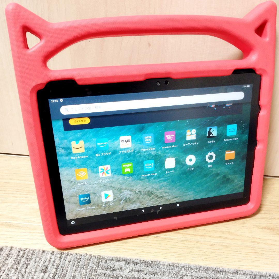 良品 Fire HD 10 第11世代(2021) 猫形キッズカバー付き