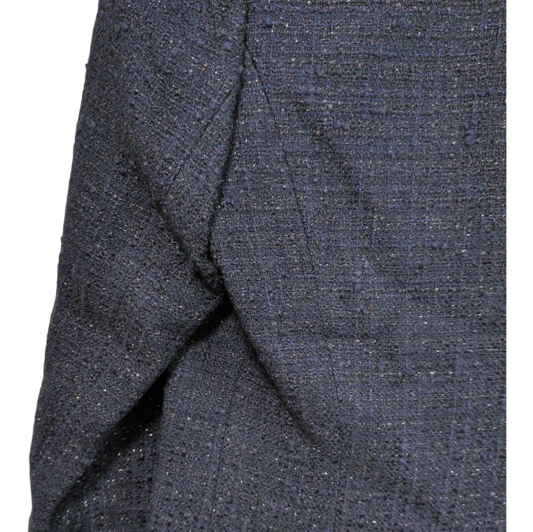 【新品】UNTITLED アンタイトル ツイード ノーカラージャケット ネイビー