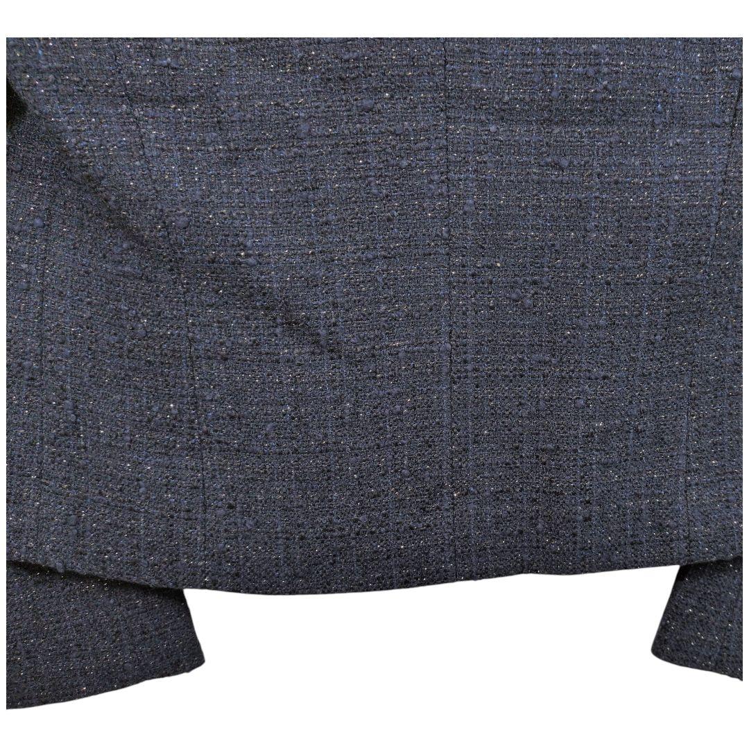 【新品】UNTITLED アンタイトル ツイード ノーカラージャケット ネイビー