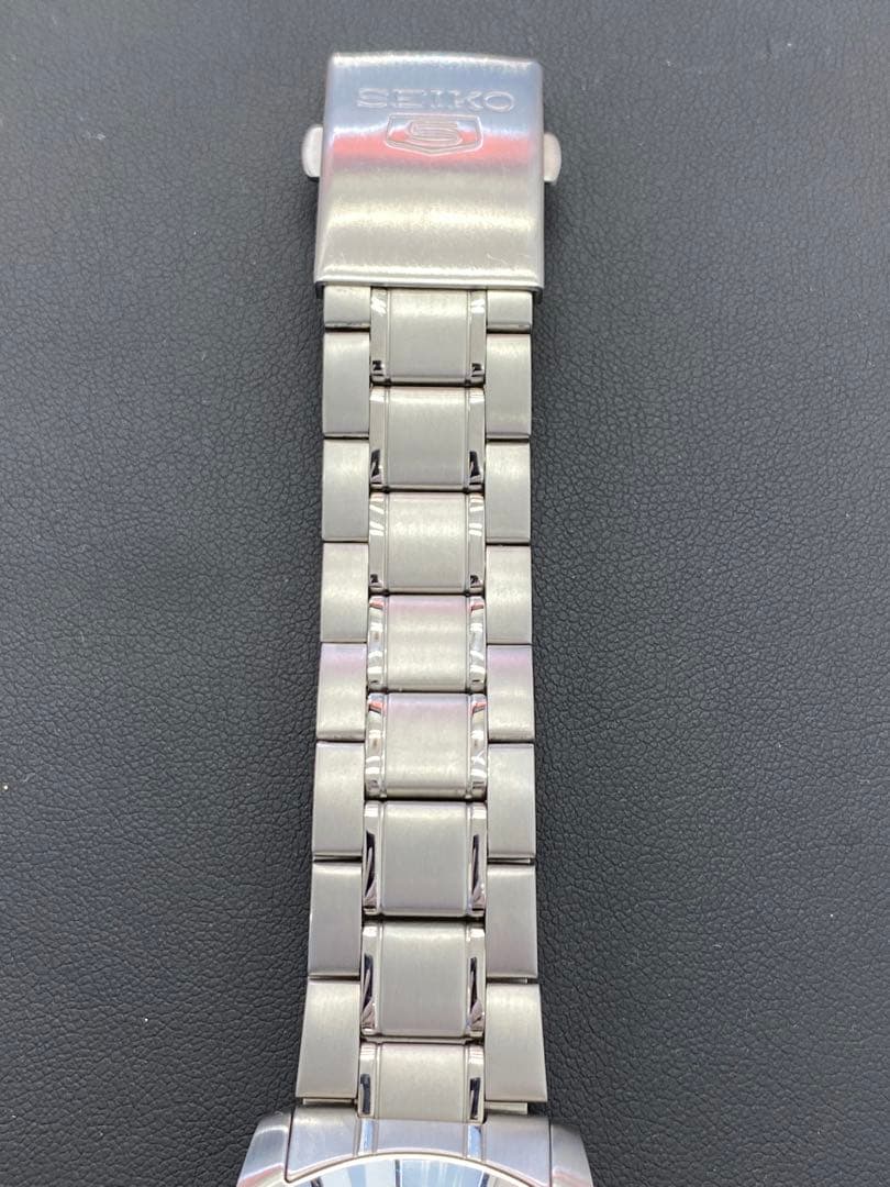 【稼動】セイコー5 メタルバンド 腕時計 自動巻き デイデイト 裏スケルトン